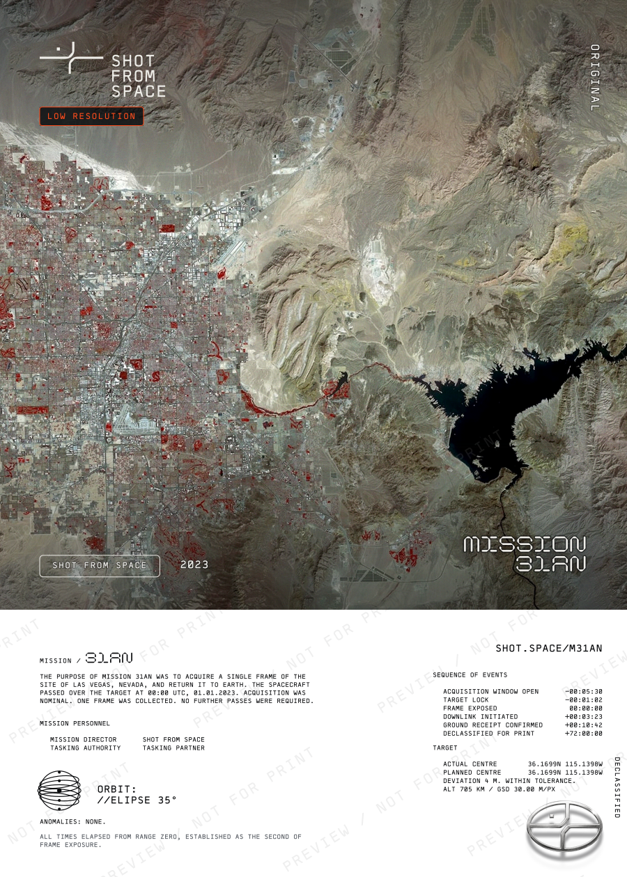 The composed plate for mission 31AN: the capture above, the mission sheet below.